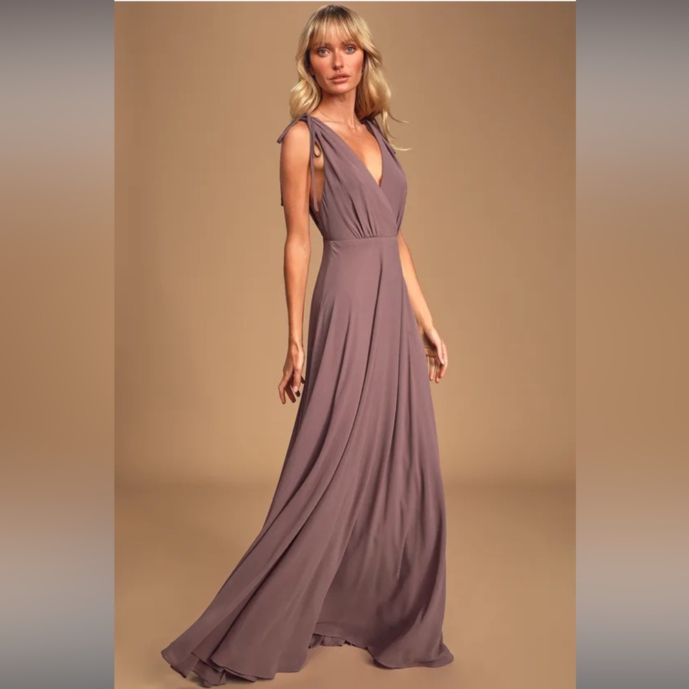 Lulus Dusty Purple Backless Maxi Dress